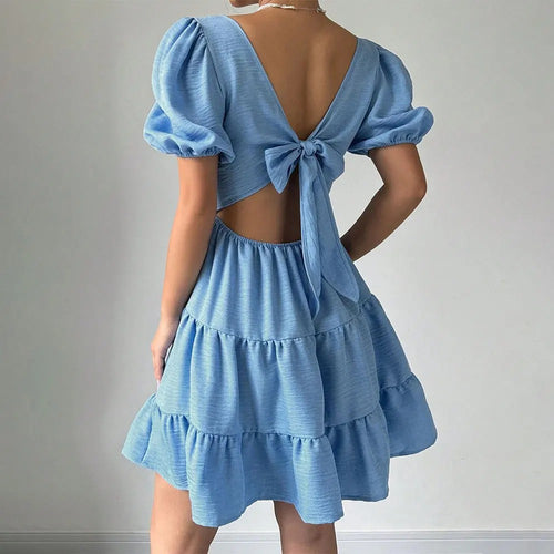 Blue fluffy dress