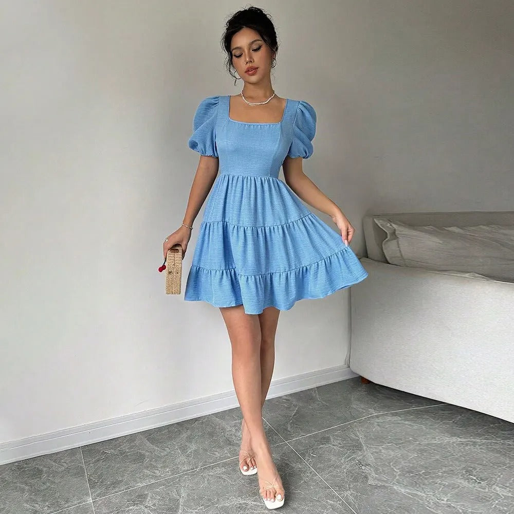 Blue fluffy dress