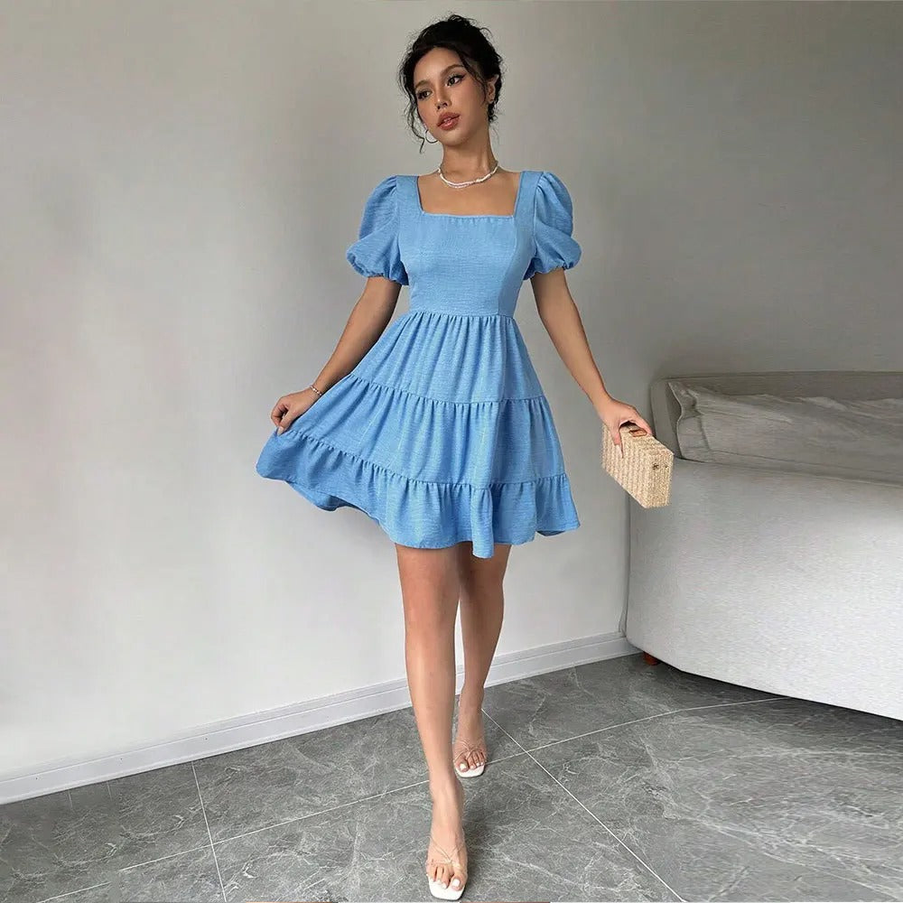 Blue fluffy dress
