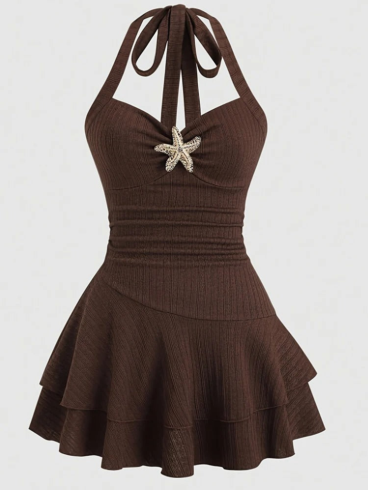 Strap top ultra short dress