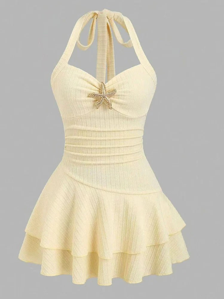 Strap top ultra short dress