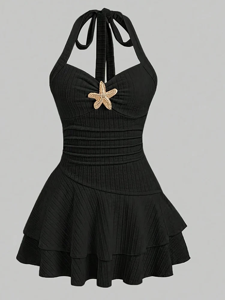 Strap top ultra short dress