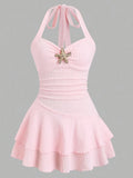 Strap top ultra short dress