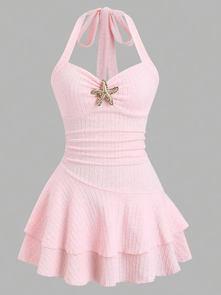 Strap top ultra short dress